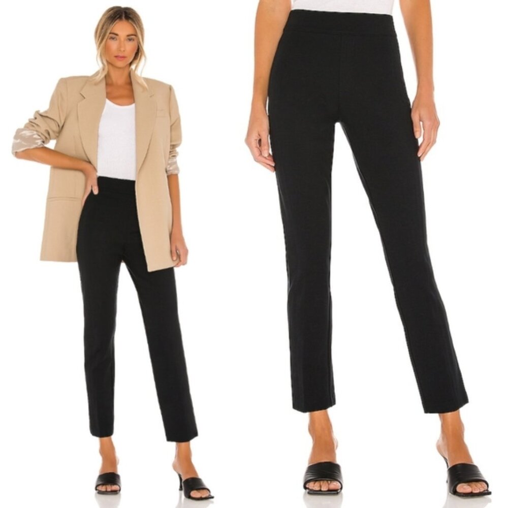SPANX The Perfect Pant Ponte Back Seam Split Hem Black Stretch size M Pull-on